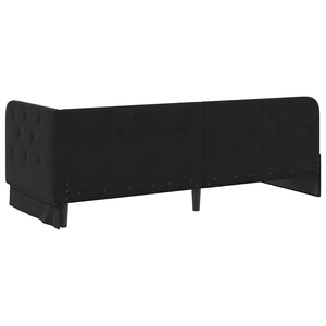 Eckbettgestell Schwarz Samt 80x200 cm