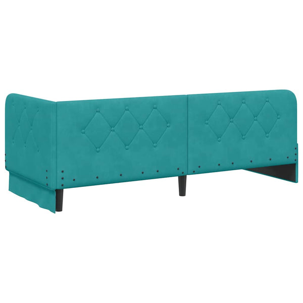 Türkis Samt Eckbettgestell 80x200 cm