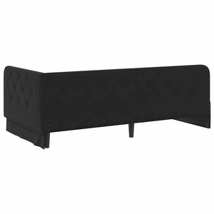Eckbettgestell Schwarz Samt 90x190 cm
