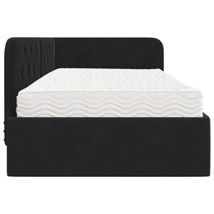 Eckbettgestell Schwarz Samt 90x190 cm