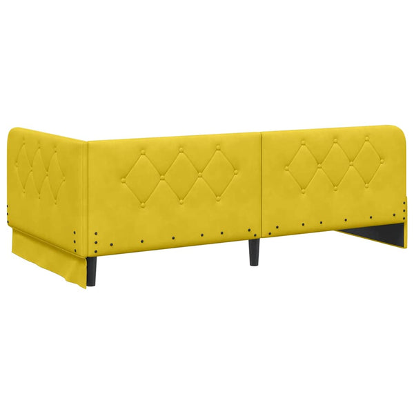 Eckbettgestell Gelb Samt 90x190 cm