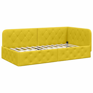 Eckbettgestell Gelb Samt 90x190 cm