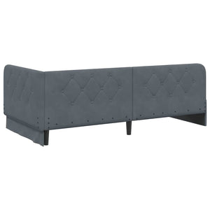 Eckbettgestell Dunkelgrau Samt 100x200 cm