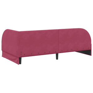 vidaXL Corner Bed Frame with Mattress with Headboard 2 pcs Red Velvet