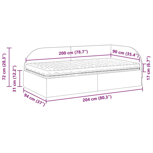vidaXL Corner Bed Frame with Mattress with Headboard 2 pcs Red Velvet