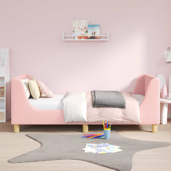 vidaXL Kids Bed Frame with Headboard Pink 80 x 160 cm Fabric
