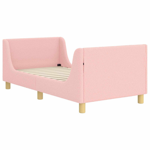 vidaXL Kids Bed Frame with Headboard Pink 80 x 160 cm Fabric