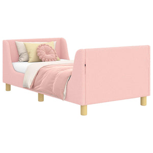 vidaXL Kids Bed Frame with Headboard Pink 80 x 160 cm Fabric