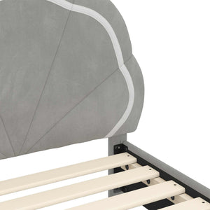 vidaXL Kids Bed Frame with Headboard Light Grey 70 x 140 cm Velvet