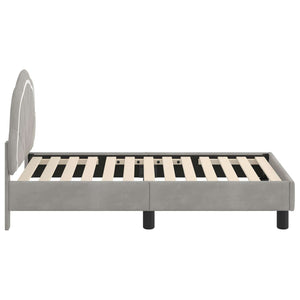 vidaXL Kids Bed Frame with Headboard Light Grey 70 x 140 cm Velvet