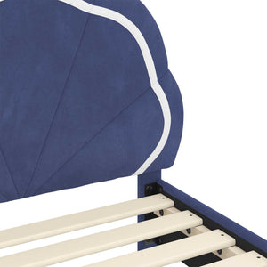 vidaXL Kids Bed Frame with Headboard Police Blue 70 x 140 cm Velvet