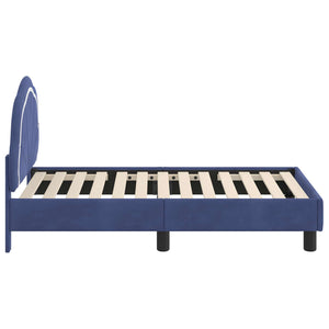 vidaXL Kids Bed Frame with Headboard Police Blue 70 x 140 cm Velvet