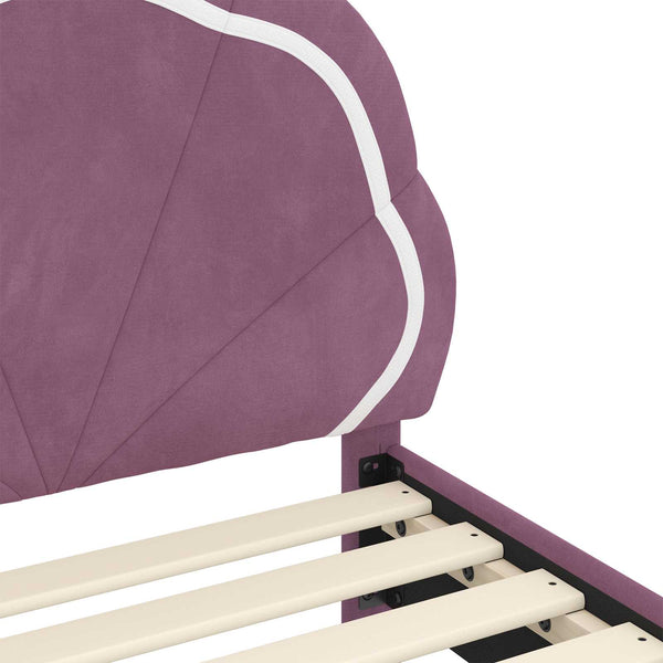 Kinderbettgestell Lila Samt 80x200 cm
