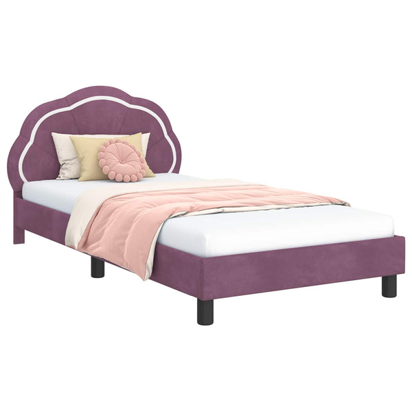 Kinderbettgestell Lila Samt 80x200 cm