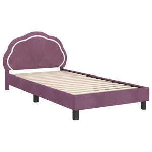 Kinderbettgestell Lila Samt 80x200 cm