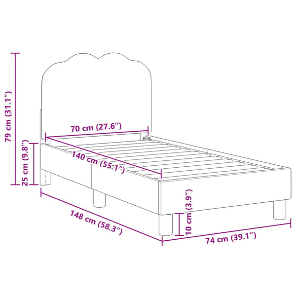 Kinderbettgestell Creme 70x140 cm
