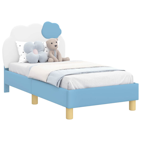 Kinderbettgestell mit Kopfteil Blau 70x140 cm
