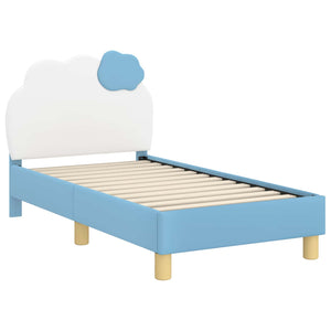 Kinderbettgestell mit Kopfteil Blau 70x140 cm