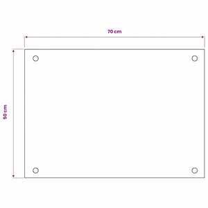 vidaXL Kitchen Splashback Milk 70 x 50 cm Tempered Glass