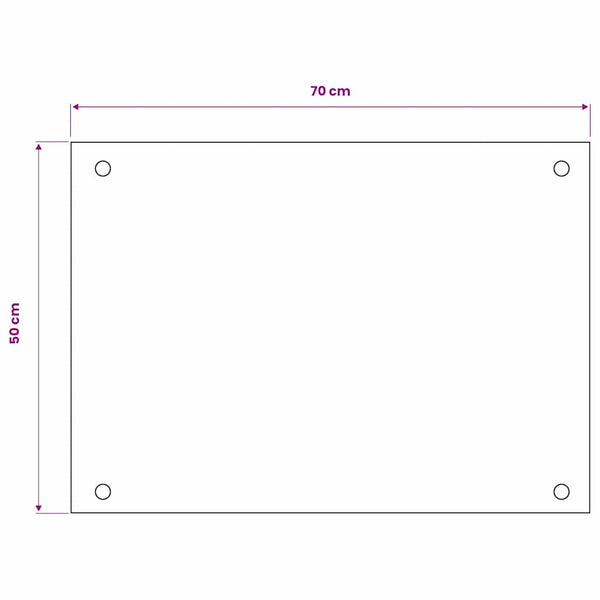 vidaXL Kitchen Splashback Milk 70 x 50 cm Tempered Glass