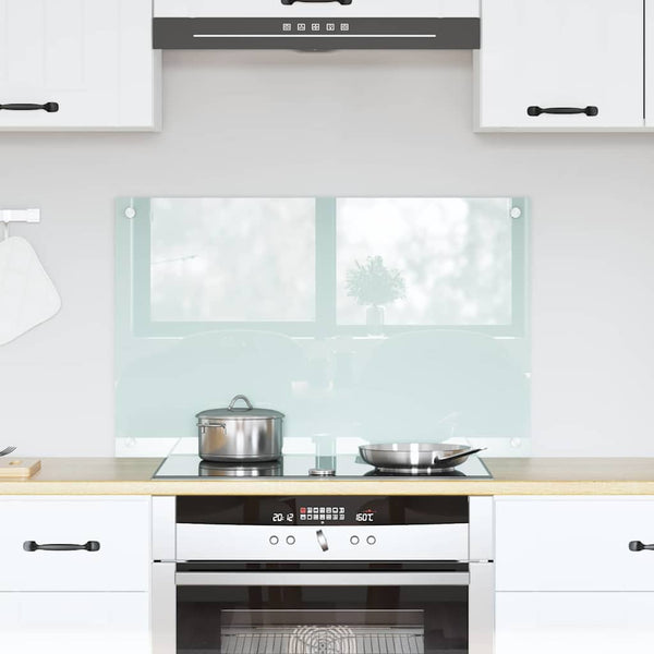 vidaXL Kitchen Splashback Milky 80 x 50 cm Tempered Glass