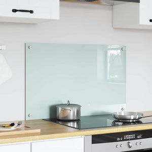 vidaXL Kitchen Splashback Milky 80 x 50 cm Tempered Glass