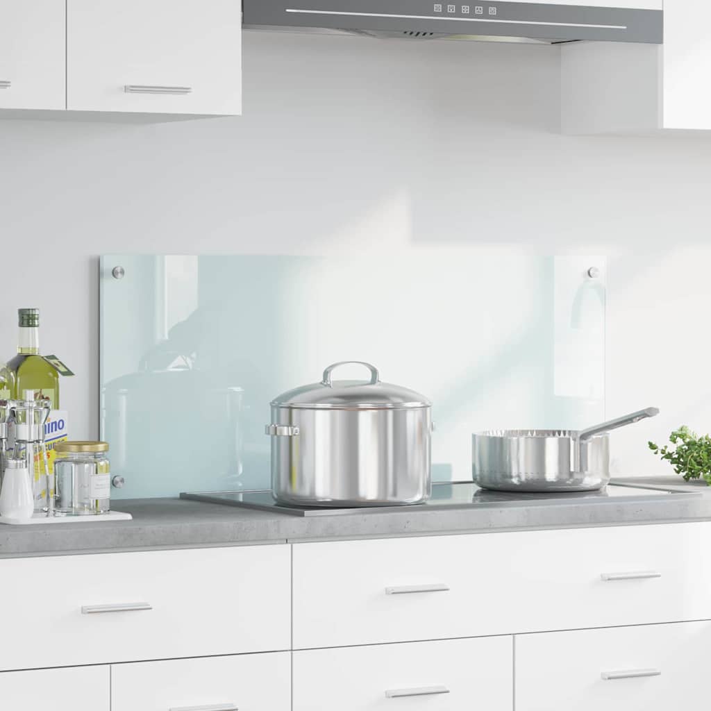 vidaXL Kitchen Splashback Milky 100 x 40 cm Tempered Glass