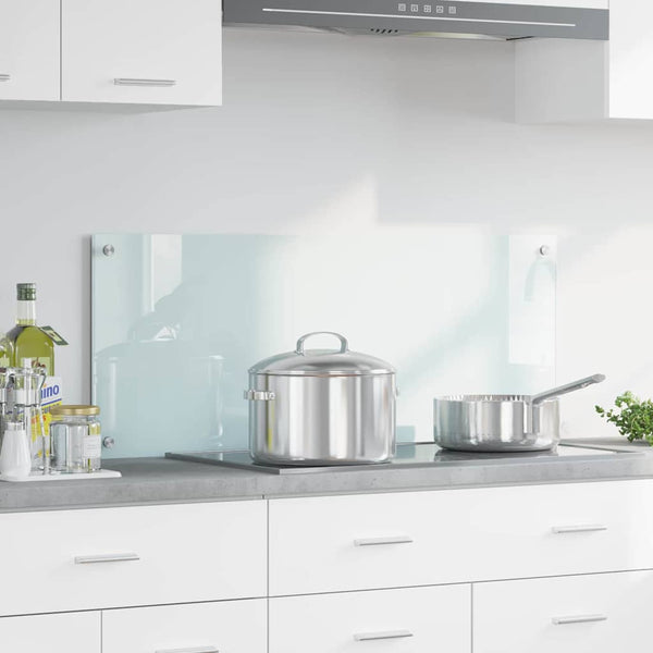 vidaXL Kitchen Splashback Milky 100 x 40 cm Tempered Glass