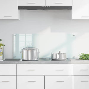 vidaXL Kitchen Splashback Milky 100 x 40 cm Tempered Glass