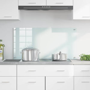 vidaXL Kitchen Splashback Milky 100 x 50 cm Tempered Glass