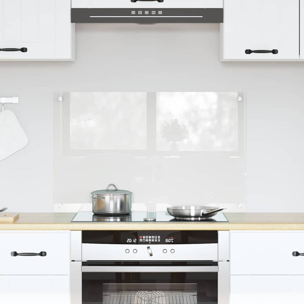 vidaXL Transparent Kitchen Splashback 80 x 50 cm Tempered Glass