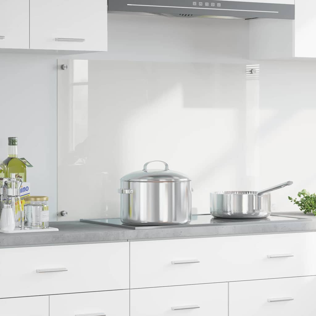 vidaXL Kitchen Splashback Transparent 90 x 60 cm Tempered Glass