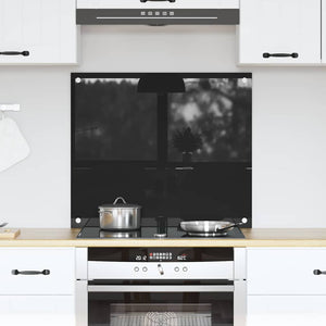 vidaXL Kitchen Splashback Black 70 x 60 cm Tempered Glass