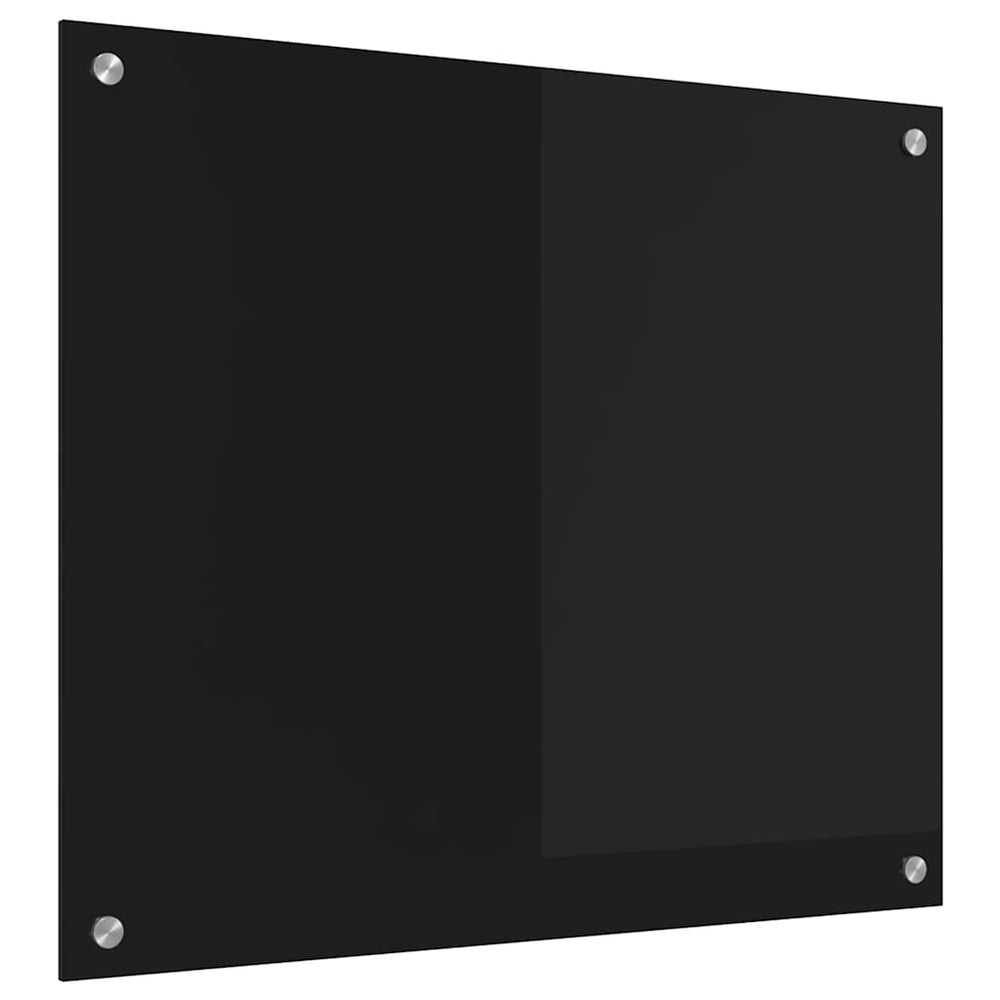 vidaXL Kitchen Splashback Black 70 x 60 cm Tempered Glass