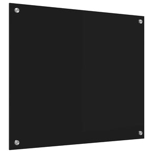 vidaXL Kitchen Splashback Black 70 x 60 cm Tempered Glass