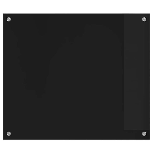 vidaXL Kitchen Splashback Black 70 x 60 cm Tempered Glass