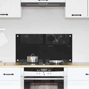 vidaXL Kitchen Splashback Black 80x40 cm Tempered Glass
