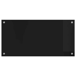 vidaXL Kitchen Splashback Black 80x40 cm Tempered Glass