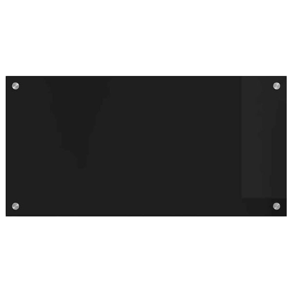 vidaXL Kitchen Splashback Black 80x40 cm Tempered Glass