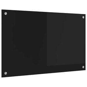 vidaXL Kitchen Splashback Black 80x50 cm Tempered Glass