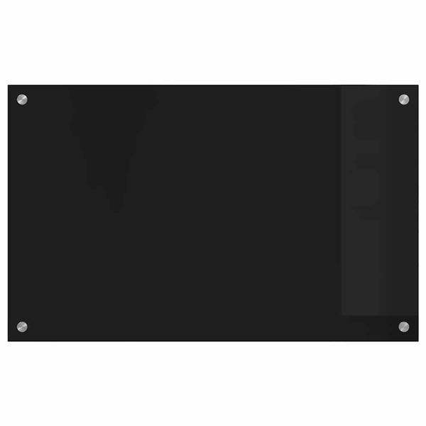 vidaXL Kitchen Splashback Black 80x50 cm Tempered Glass
