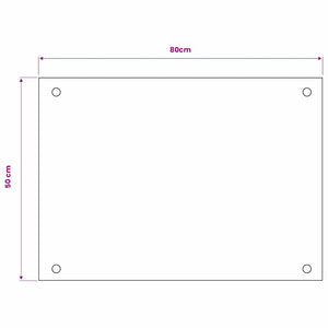 vidaXL Kitchen Splashback Black 80x50 cm Tempered Glass