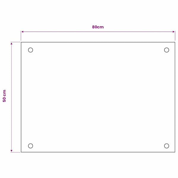 vidaXL Kitchen Splashback Black 80x50 cm Tempered Glass