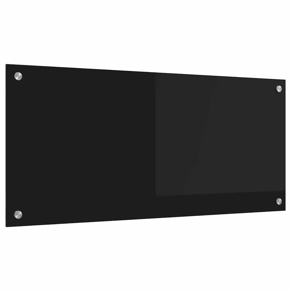 vidaXL Kitchen Splashback Black 90 x 40 cm Toughened Glass