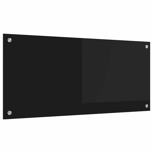 vidaXL Kitchen Splashback Black 90 x 40 cm Toughened Glass