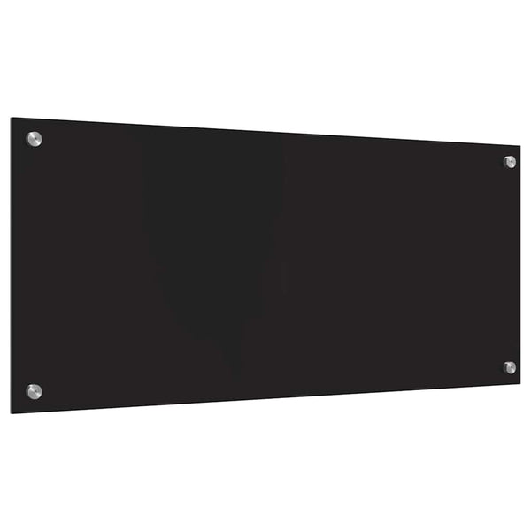 vidaXL Kitchen Splashback Black 90 x 40 cm Toughened Glass