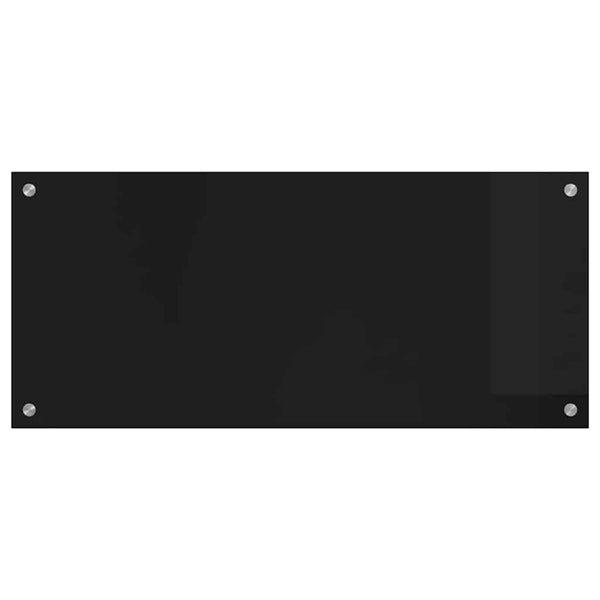 vidaXL Kitchen Splashback Black 90 x 40 cm Toughened Glass