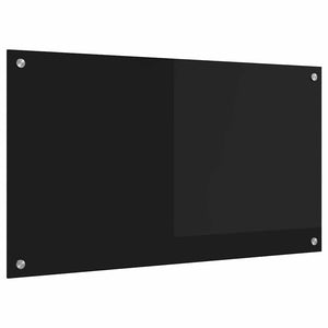 vidaXL Kitchen Splashback Black 90 x 50 cm Tempered Glass