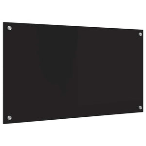 vidaXL Kitchen Splashback Black 90 x 50 cm Tempered Glass