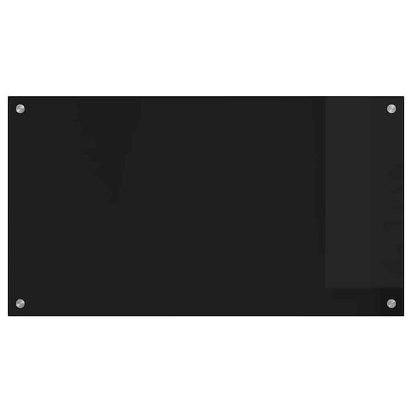 vidaXL Kitchen Splashback Black 90 x 50 cm Tempered Glass
